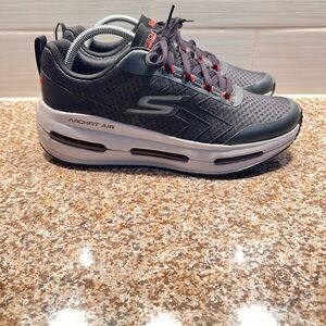Skechers Arch Fit Air Men's Dark Gray Sneakers with Red Accents